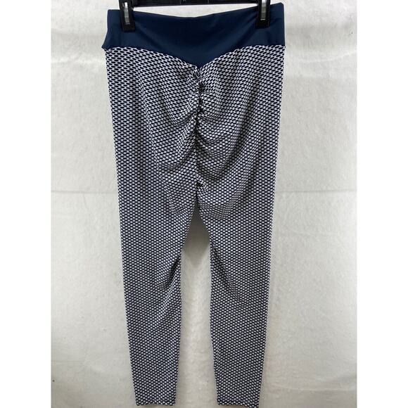 Ookie & Layla Pants Womens Sz L Blue White Leggings Style Slim Stretch - Picture 8 of 8